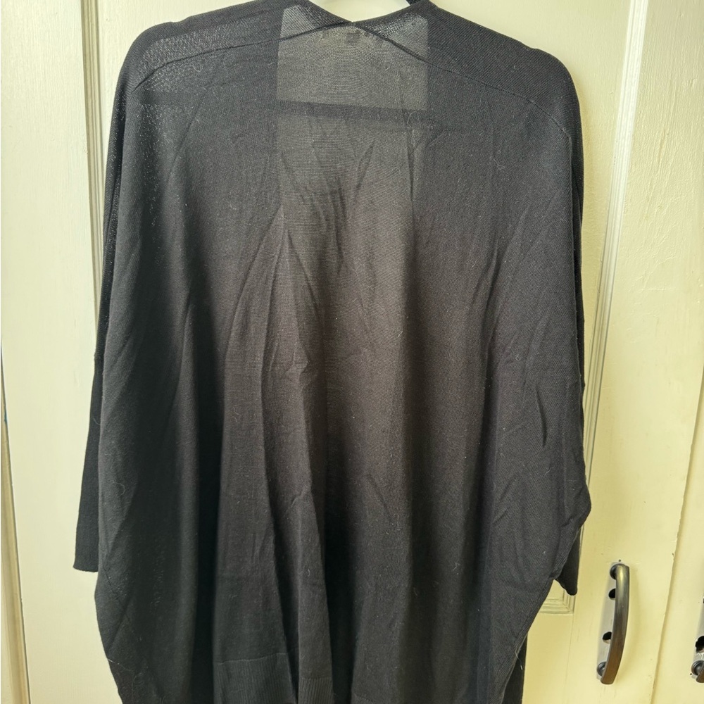 Cleo Black Open Front Light Cardigan - Picture 3 of 5